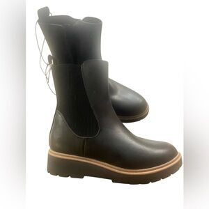 Art Class Kids Girls Laurel Side Zip Wedge Chelsea Casual Boots Black Sz 5 NWT